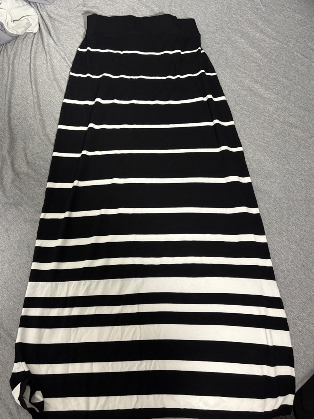 White House Black Market Black and White Horizontal Stripe Maxi Skirt